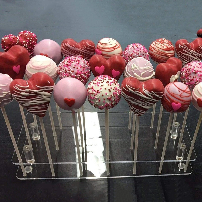 DIY Clear 21Holes Rectangular Cake Pop Lollipop Holder Party Display