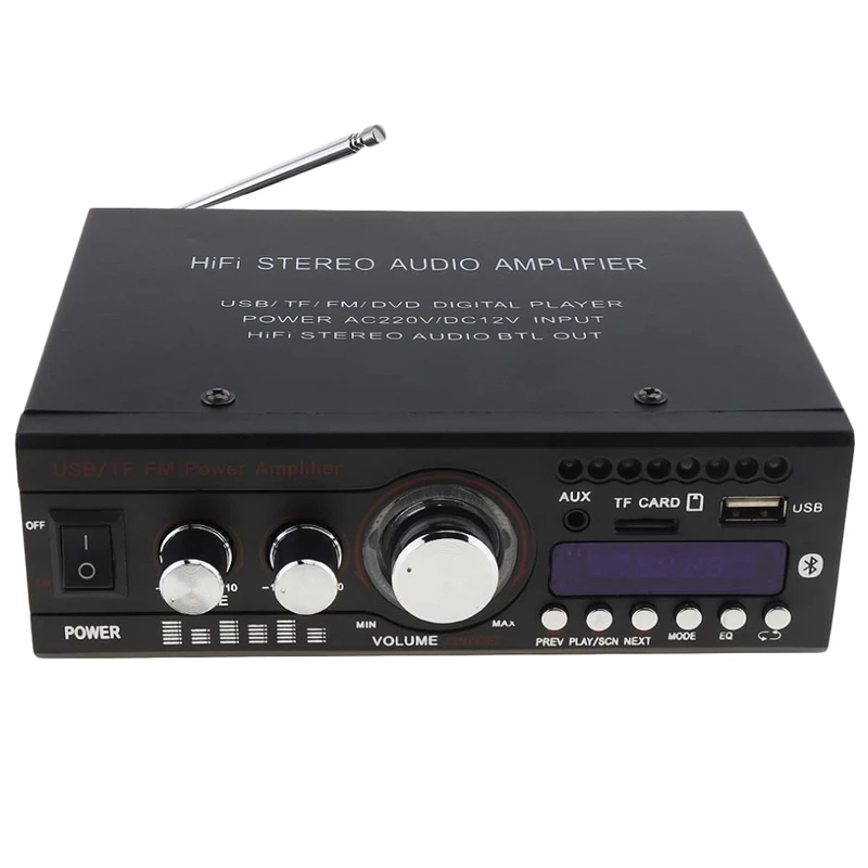 Kentiger DC12V Bluetooth 2CH Hi-Fi автомобильный стерео аудио усилитель мощности цифровой плеер Поддержка USB/SD/FM/DVD