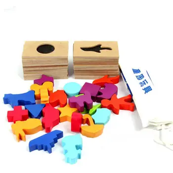 

Baby Animal Shaped Wooden Puzzle Jigsaw Shape Matching Game Educational Toys Preschool Toys
