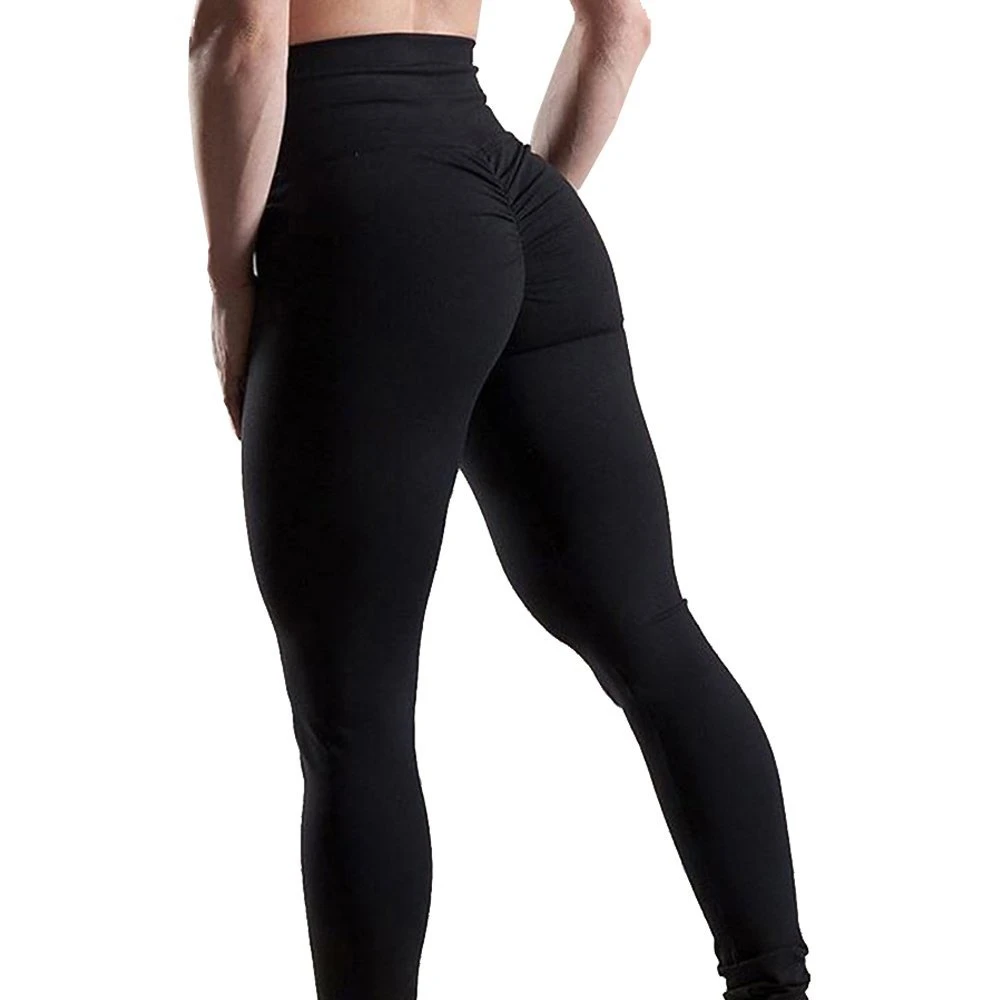 

Women's High Waisted Bottom Scrunch Leggings Ruched Yoga Pants Push Up Butt Lift Stretchy Trousers Workout