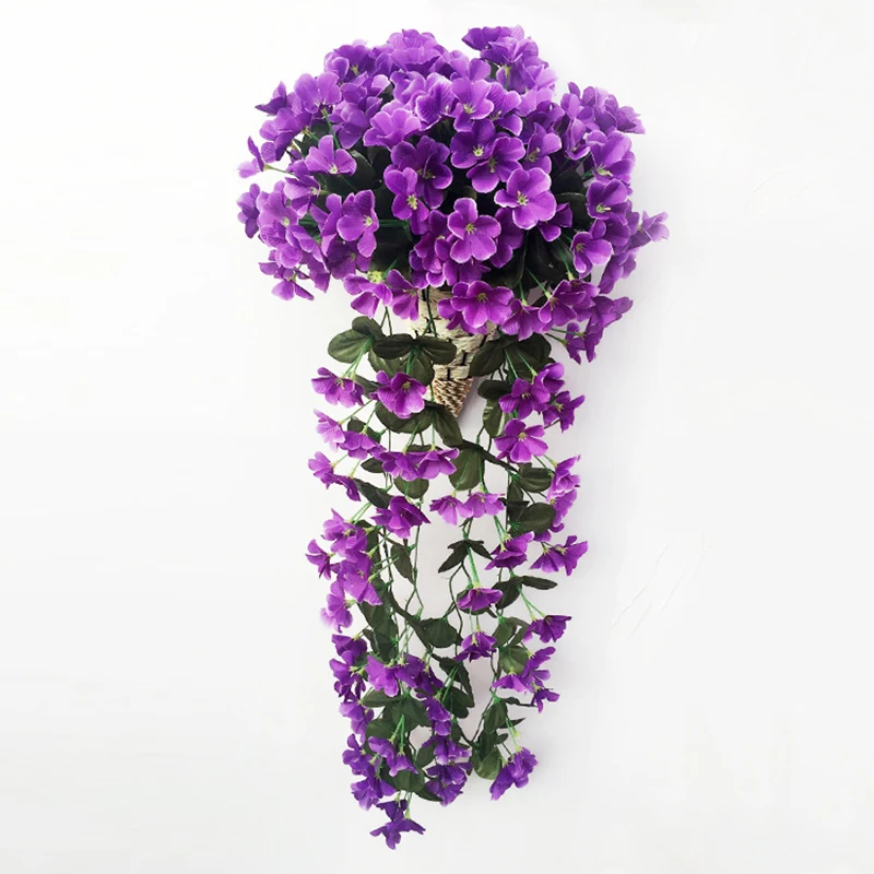 Artificial Violet Flowers Hanging Garland Balcony Plants Home Decor Color Random Artificial Violet Flowers Hanging Garland Balcony Plants Home Decor Color Random