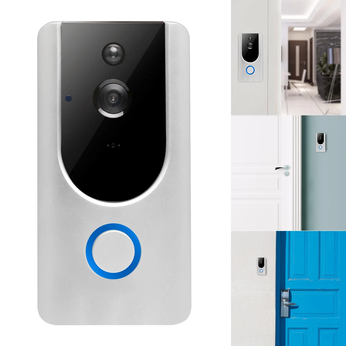 

Smart Wireless WiFi Security Eye Door Bell Vision Video Intercom Phone Call Doorbell Visual Recording Remote Home Monitor Night