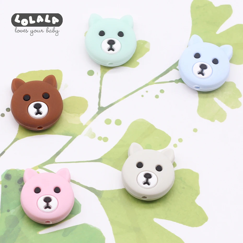 

5pc Mini Rodent Silicone Bear Beads for Teething DIY Beads BPA Free Food Grade Silicone Beads for New Year Gifts Baby Teether