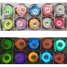 10 цветов/набор неоновый дизайн для ногтей акриловая флуоресцентная Пыль порошок светится в темноте