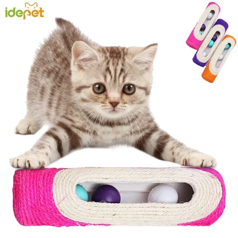 

Cat Toys Pet Cat Kitten Kitty Toy Long Rolling Sisal Scratching Post with Trapped Ball Training Toys for Cat Pet Products A275S1