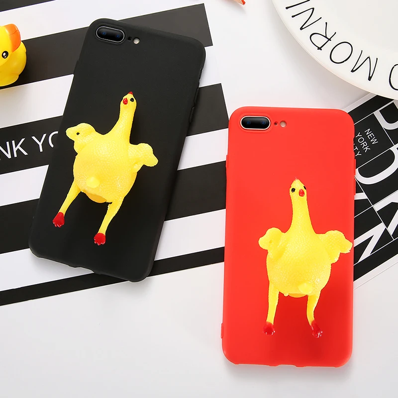 KISSCASE Chicken Patterned Phone Case For iPhone X 7 8 6 6s Plus Squeeze Lay Egg 5 5s se Fundas |
