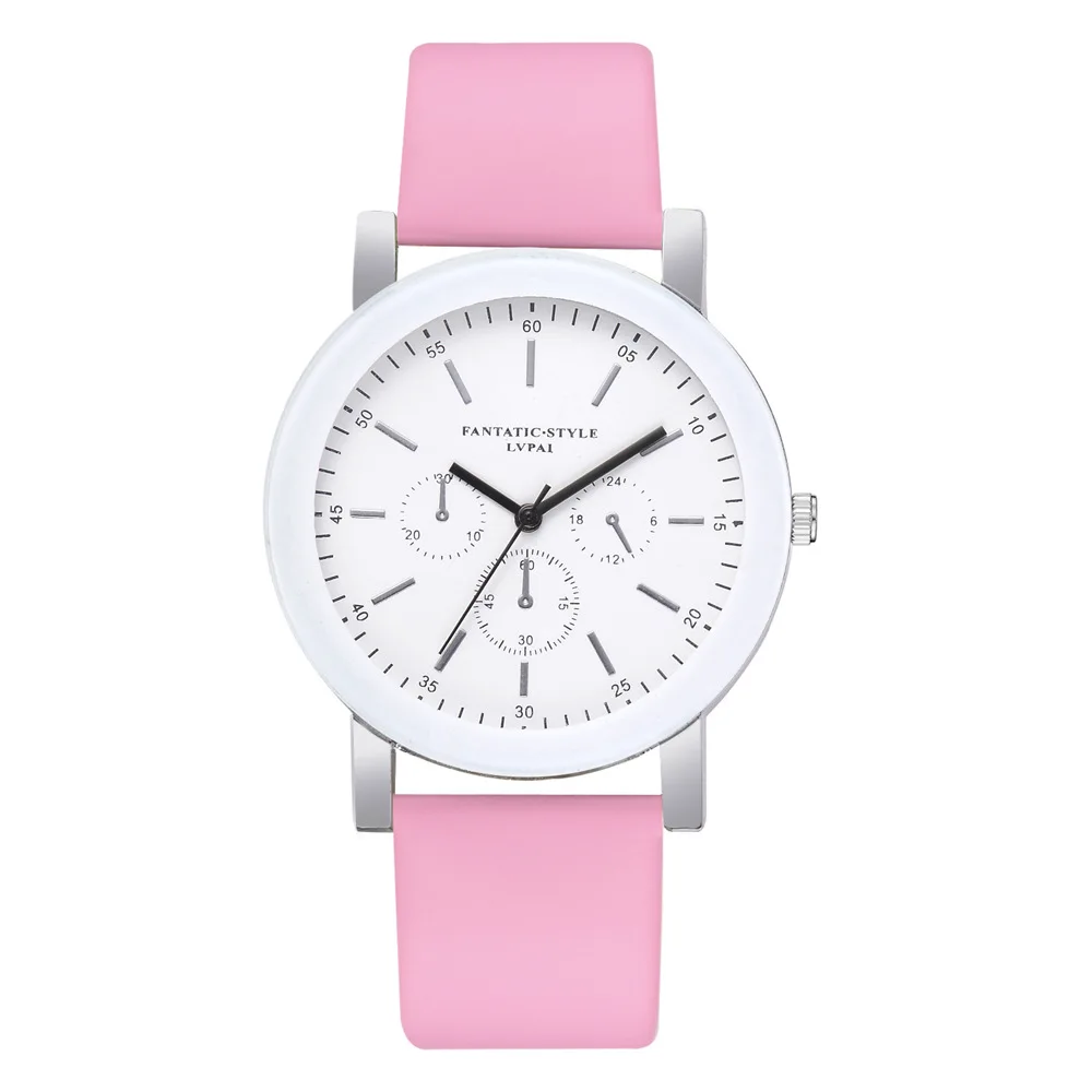 

Shellhard Fashion Simple Women Quartz Watch Casual Student PU Leather Band Wrist Watches 9 Colors Pure White Dial Watches