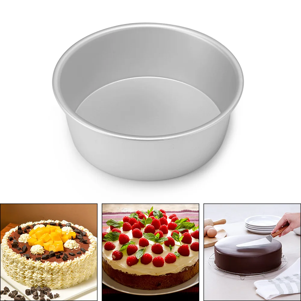 

4"/6"/8" cake pan Inch Aluminum Alloy Round Cake Mould Pan Tin Tray Bakeware Tools Round Cake Pan for Kitchen Baking