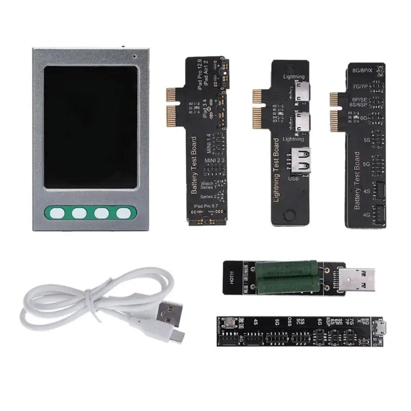

English Battery Tester for iPhone X 8 8P 4-7p iPad iWatch Battery Checker for iPhone USB Cable Tester Clear Cycle