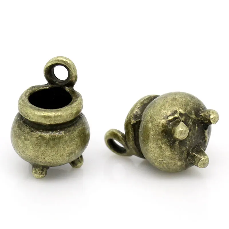 

Charm Pendants Witch Cauldron Kettle Antique Bronze 12x8mm,20PCs (B28956)