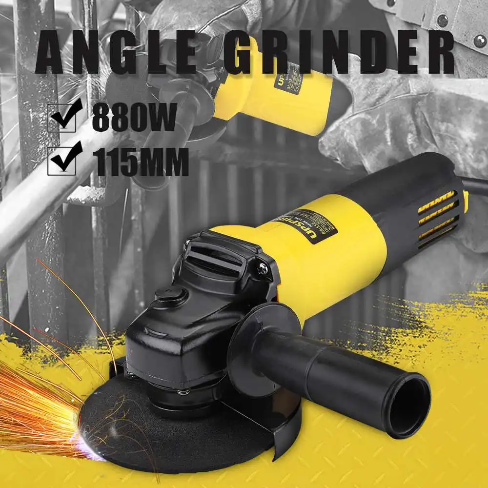 

11000 r/min Electric Angle Grinder Heavy Duty Sanding 115mm AC220V Grinding Machine Tool For Metal Wood Polishing Cutting