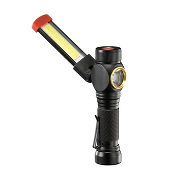 

Multifunction 7 Modes Magnetic LED Flashlight T6+COB USB Rechargeable Work Light Portable Torch Lantern 2200mA 18650 Battery