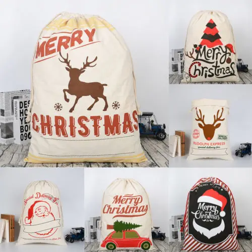 Traving أكياس عيد الميلاد سانتا كلوز الحلوى أكياس عيد الميلاد شجرة زينة الطفل هدية DIY جديد