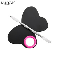 Дизайн ногтей из нержавеющей стали бабочка сердце палитра шпатель тени для век тональный крем пигментный лак Смешивание Макияж Косметические Инструменты