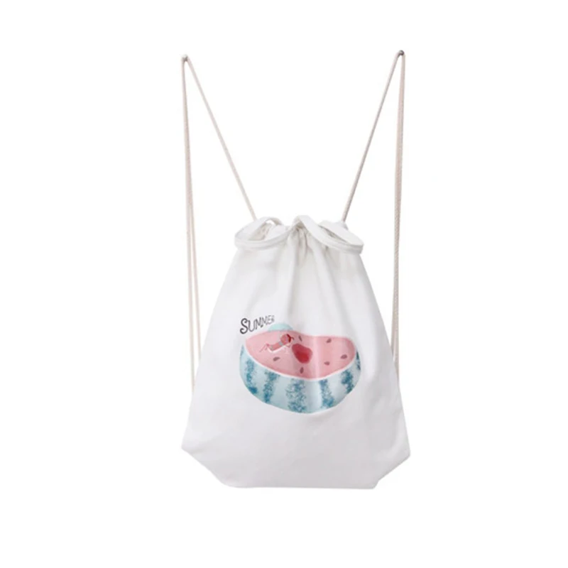 

Women's Package Canvas Shoulders Bundle Sports Bag Drawstring Backpack Casual Saecke Travel Backpack Shopping Bag