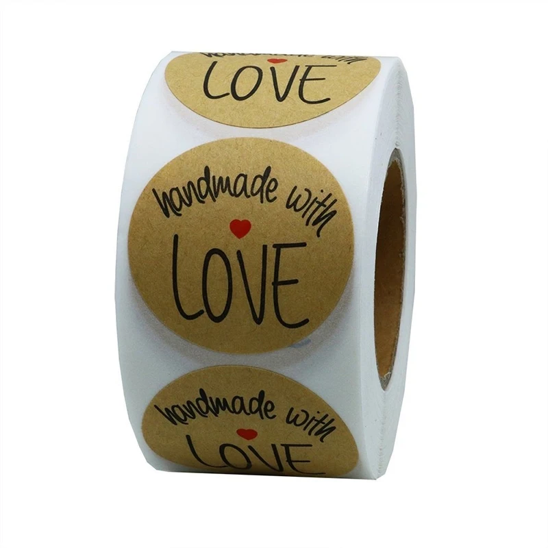 

500pcs Round Thank You Craft Packaging Seals Kraft Sealing Sticker Label Paper