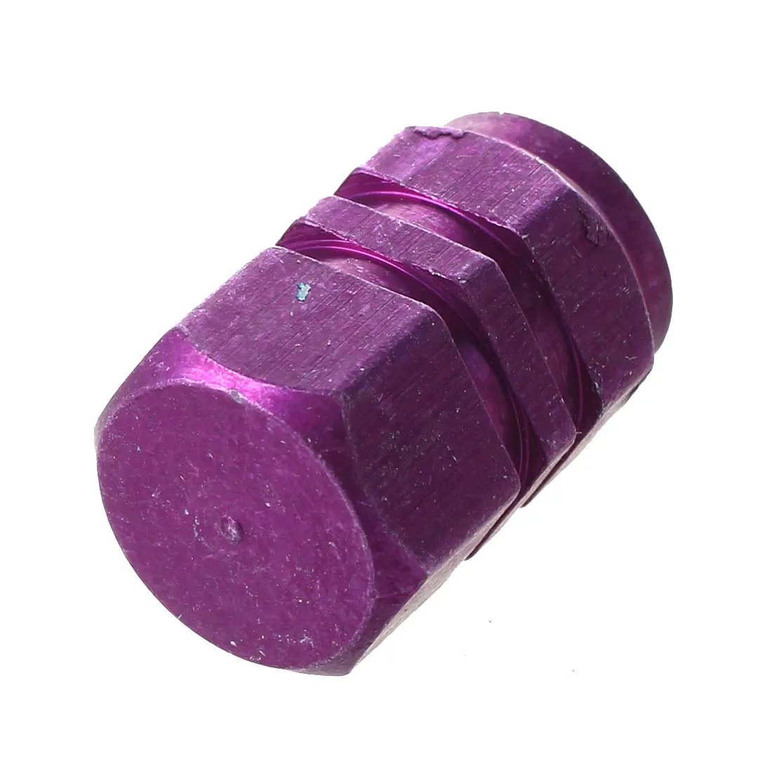 SODIAL(R) 4 x фиолетовый шестигранник алюминий сплав шин колпачки клапана для автомобиля Авто Велоспорт Аксессуары