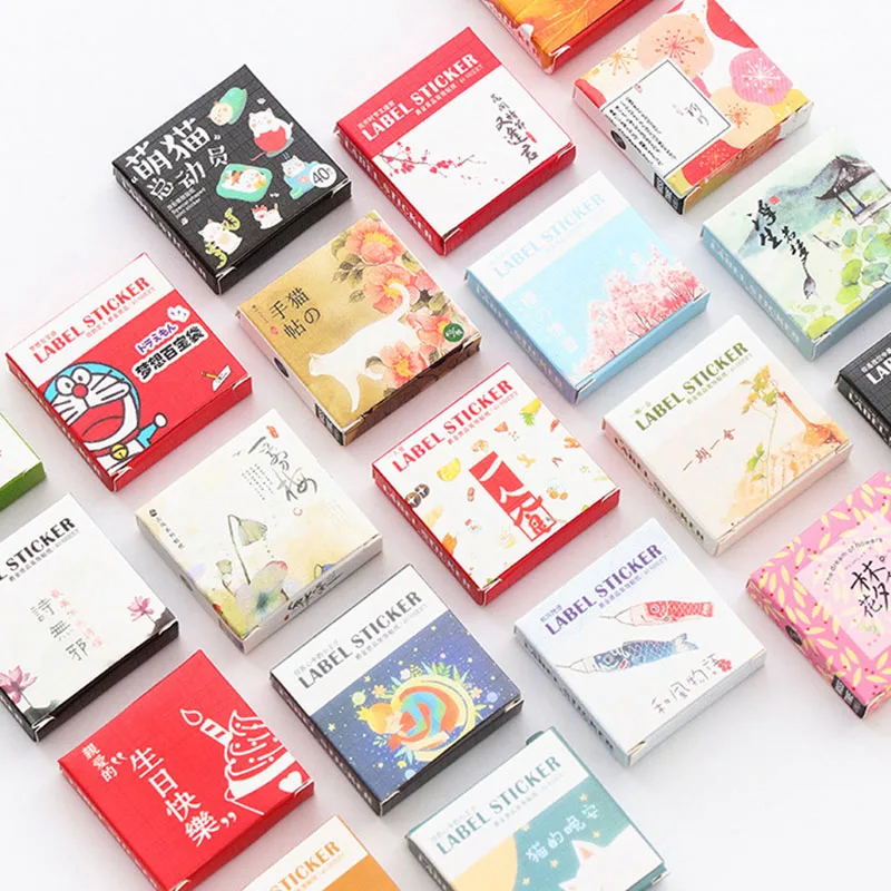 

40Pcs/Box Cute Stickers Kawaii Cats Stationery Sticker Cartoon Label Stickers For Scrapbooking Decorative DIY Diary Photo Album