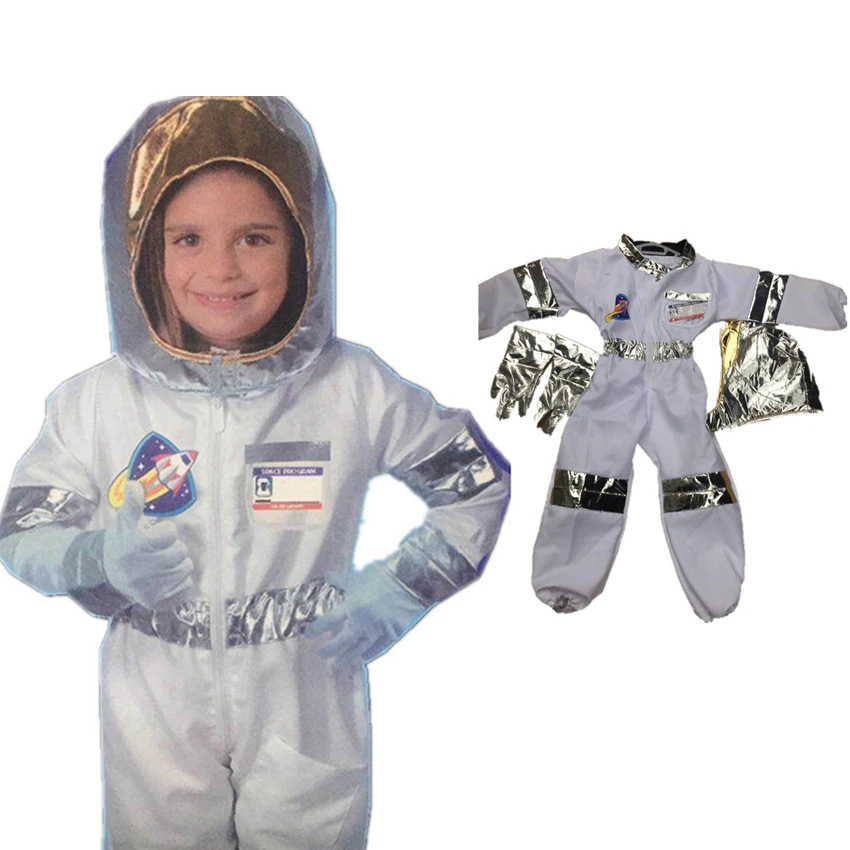 

Halloween Kids Universe Spaceman Astronaut Cosplay Costumes Children Boys Birthday Gift Fancy Silver Army Air Force Clothing Set