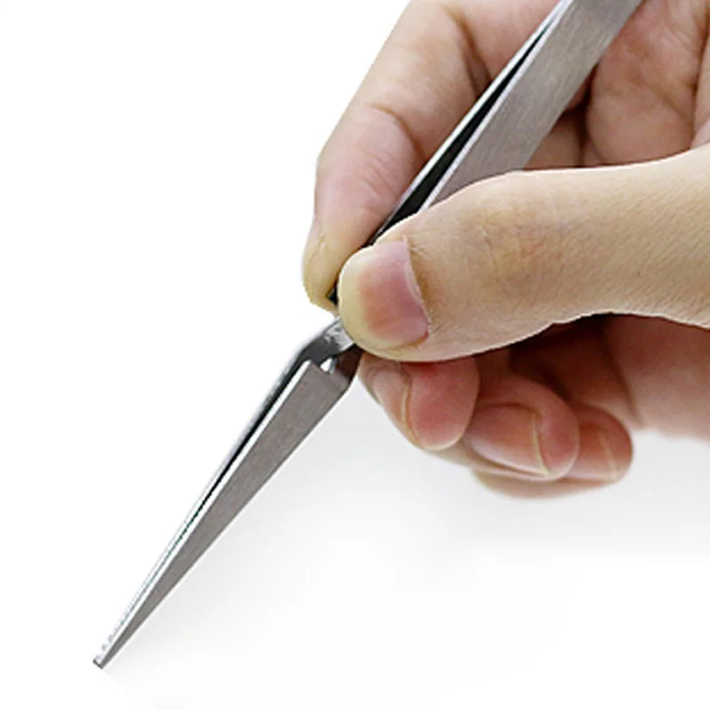 

Stainless Steel Reverse Tweezers Cross Action Tweezers Jeweler Hobby Craft Model