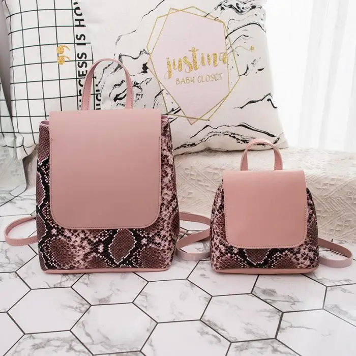 

1 Pcs Women Lady Backpack PU Leather Magnetic Buckle Fashion For Travel Mobile Phone AB@W3