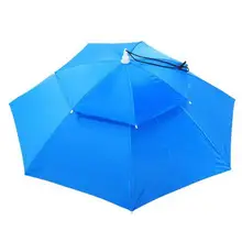 Портативный двухслойный дышащий анти-УФ Водонепроницаемый солнцезащитный зонт для взрослых открытый летний колпачок эластичная лента
