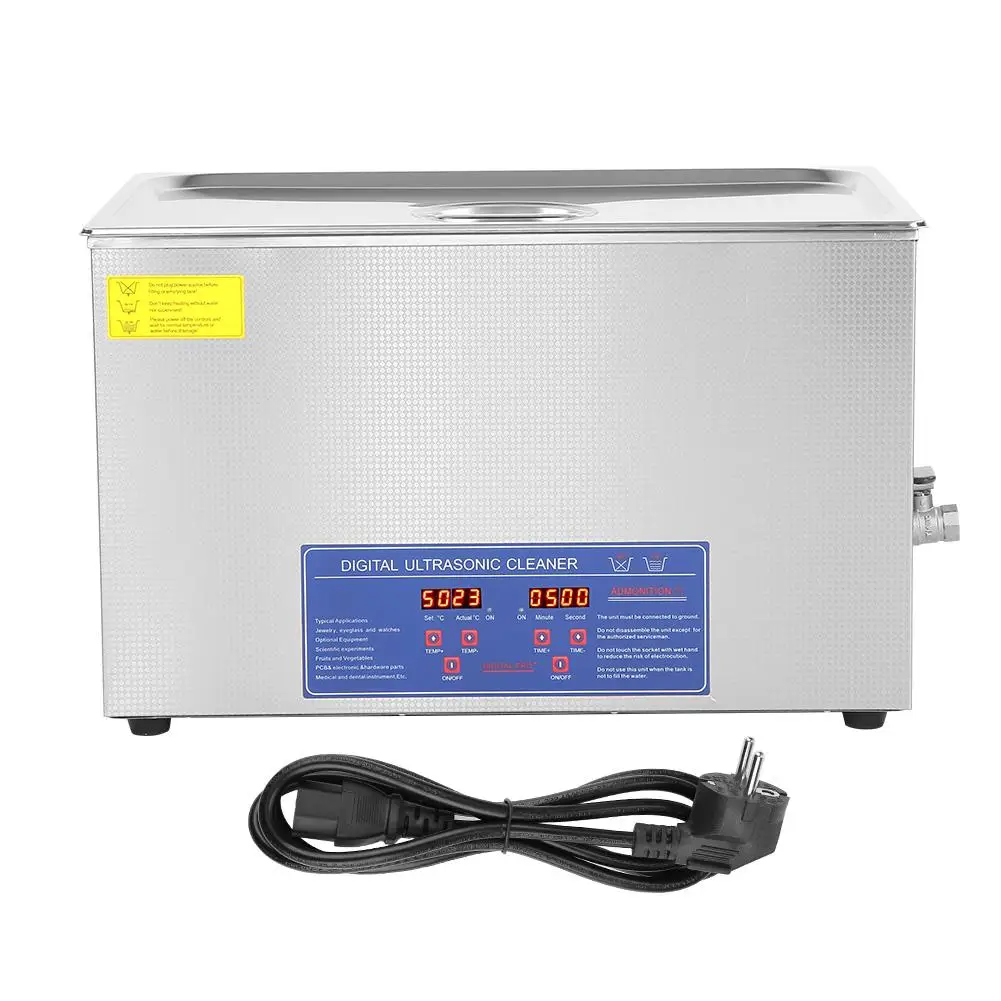 

220V 30L Ultrasonic Cleaner Heated Stainless Basket Industrial Metal Parts Medical Lab Instruments Ultrasound Cleaning Bath