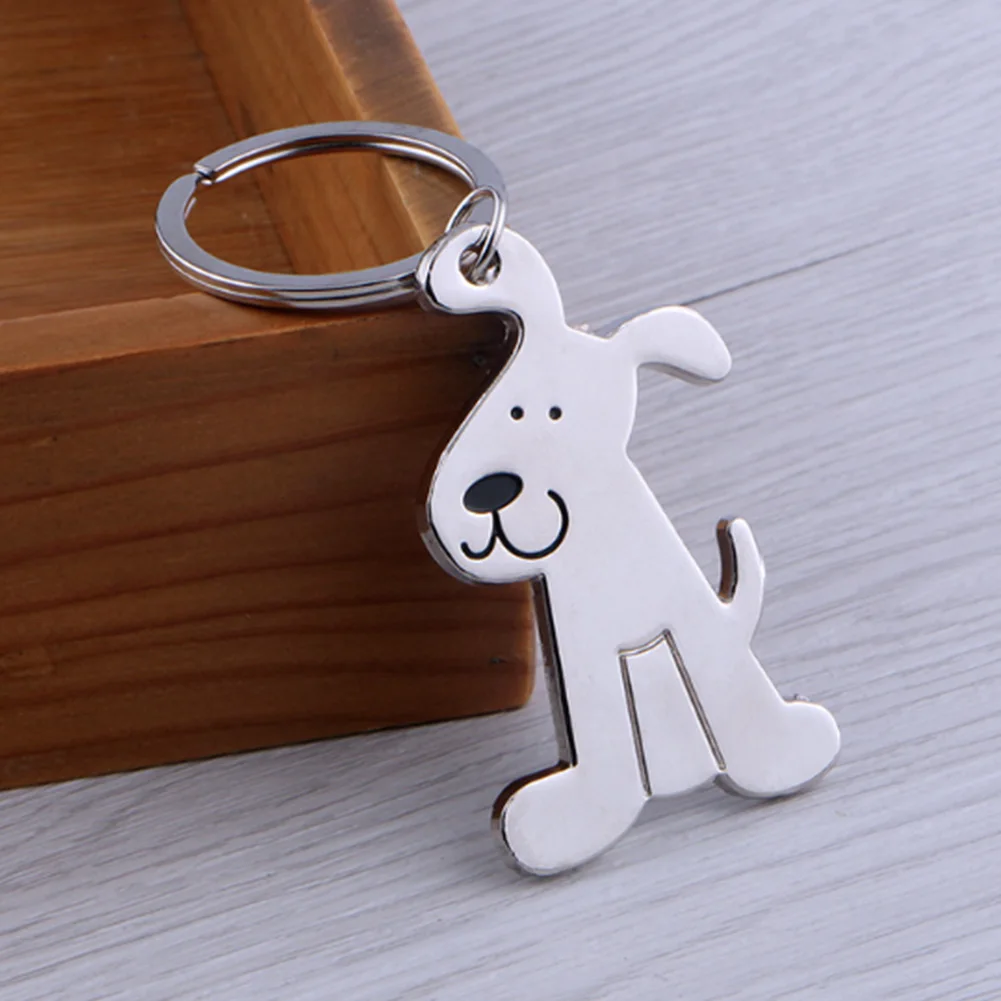 

1PC Creative Funny Lovely Dog Keychain Key Ring Personalized Car Key Holder Charm Metal Dog Keyfob Key Chain best Gift