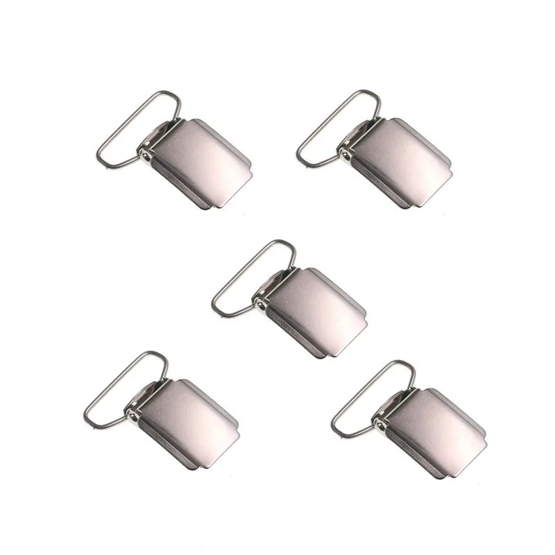 

5pcs/lot DIY Suspender Clip Silver Metal Pacifier Clip Unisex Kid Adult Common Clip 25mm Strong Closure Non Slip