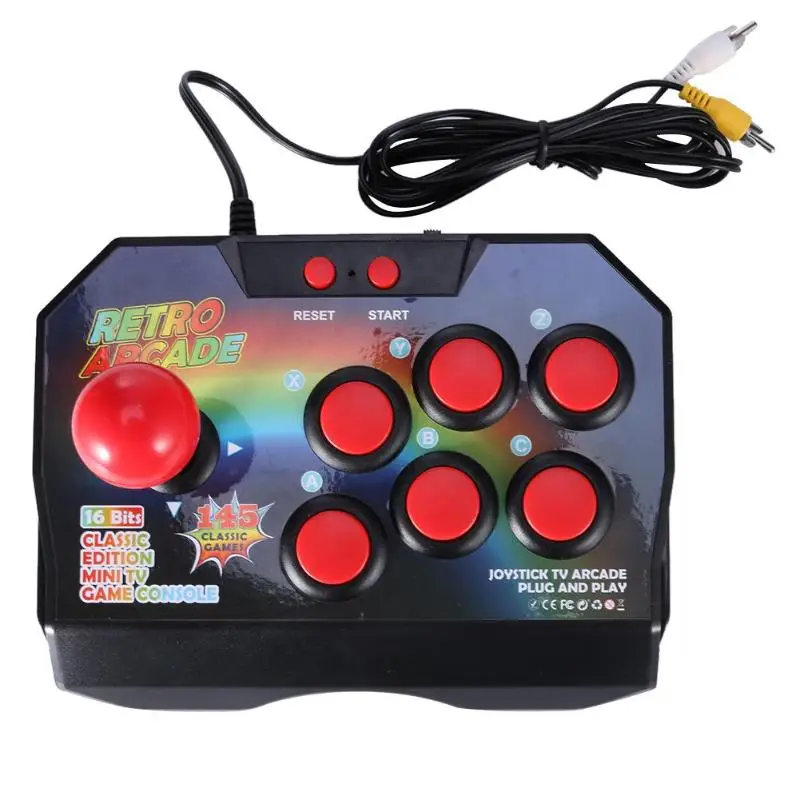 Arcade Joystick Game Controller AV Plug Gamepad Console with 145 Games