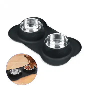 Stainless Steel Double Bowl with Silicone Mat  1