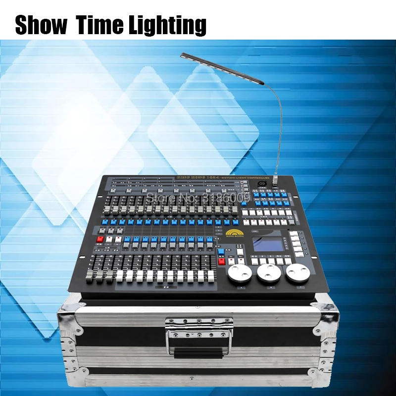 

Hot sale 1024 DMX Controller with flycase DMX 512 A/B output DMX Master console flight box use for led par beam moving head