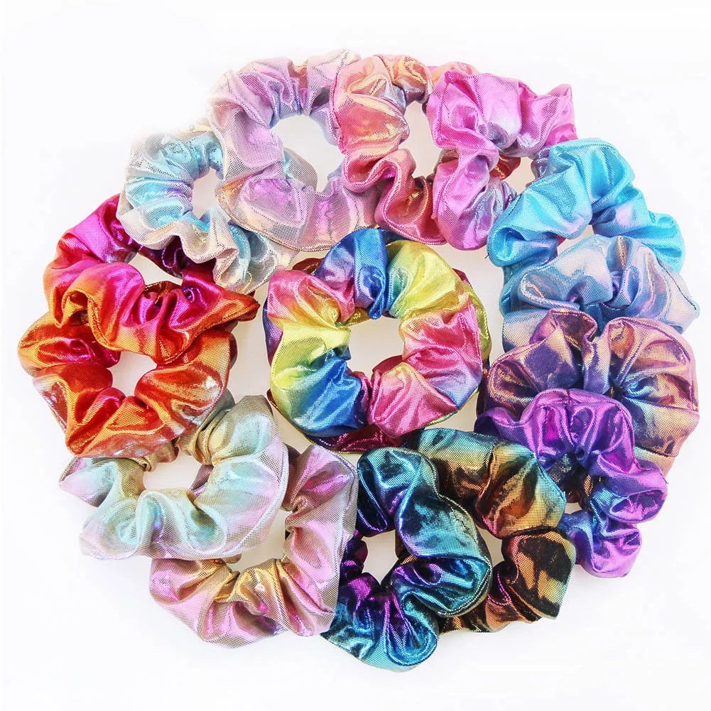 New Elegant Women Elastic Hair Rope Glitter Ponytail Holder Laser Radiation Colorful Hair Ring Scrunchy Hair Band Accessories New Elegant Women Elastic Hair Rope Glitter Ponytail Holder Laser Radiation Colorful Hair Ring Scrunchy Hair Band Accessories