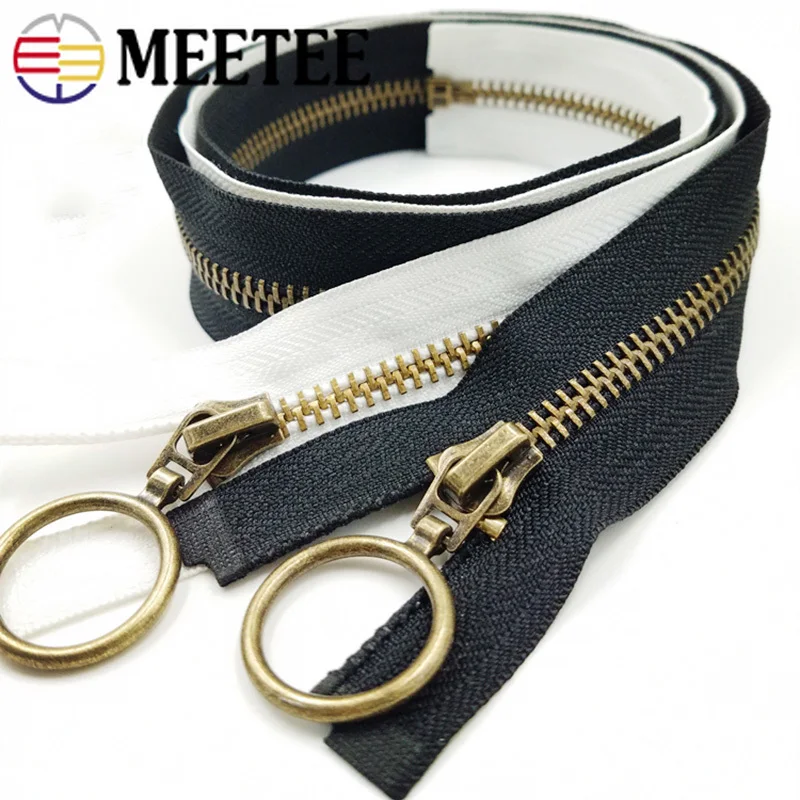 Meetee 1pc 50/70cm 5# Metal Copper Tooth Open-End Zipper Down Jacket Decoration Zip DIY Costume Garment Sewing Material ZA015 | Дом и сад