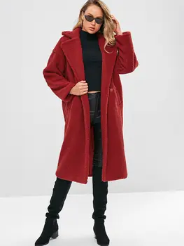

Women Autumn Winter Warm Faux Fur Coat Stand Collar Fluffy Fur Long Coat Thick Outerwear Women's Jackets Casual Overcoat