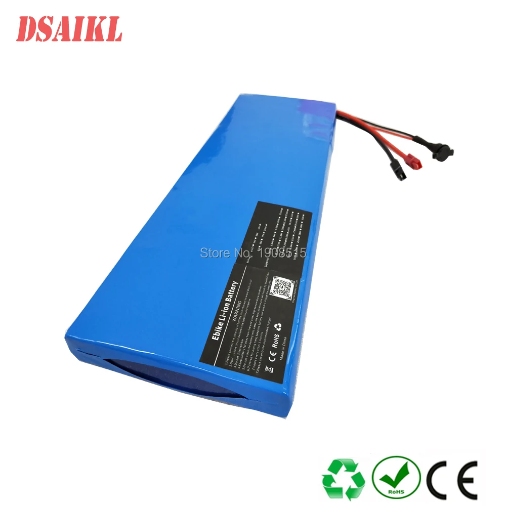 

Customized ebike li-ion battery pack 12S 18650 44.4V 11.6ah electric skateboard battery pack with 50.4V 2A charger