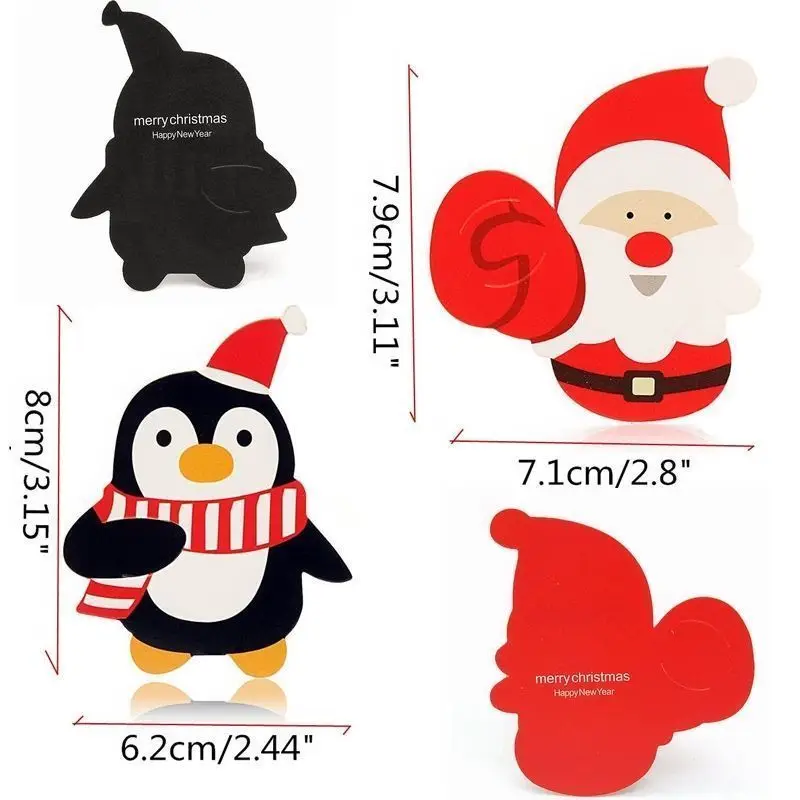 Новейший горячий 50 шт рождественский пингвин Санта Клауса DIY леденец палка декор для торжества из бумаги