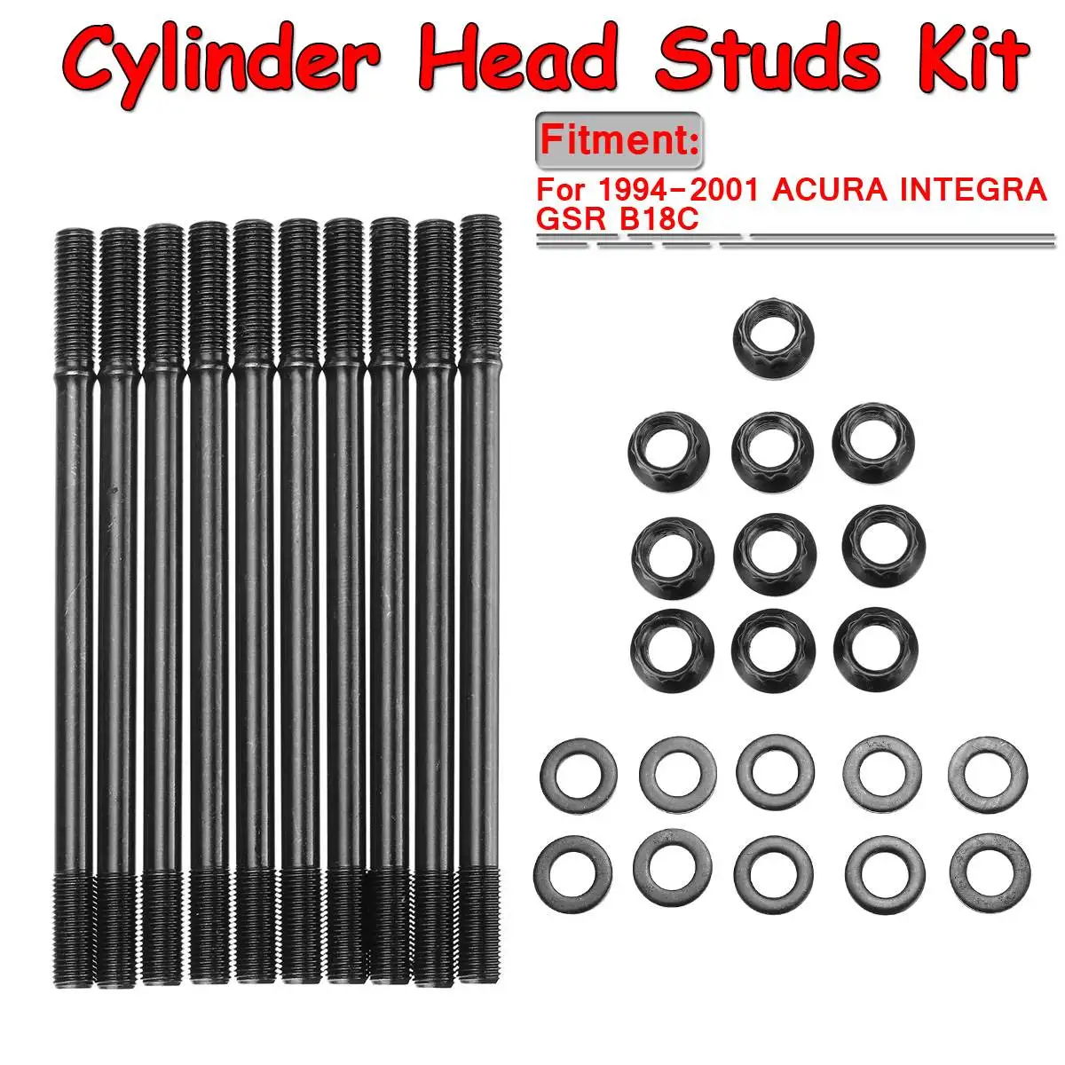 

Cylinder Head Studs Kit For Honda For Acura Integra GSR B18C5 B18C1 B20VTEC or LSVTEC 1994-2001 Cylinder Head Studs Kit