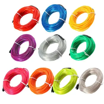 

Smuxi 10M 5V Neon LED Lamp Flexible EL Wire Rope Tube Waterproof LED Strip EL Wire Neon Light Dance Party Car Decor