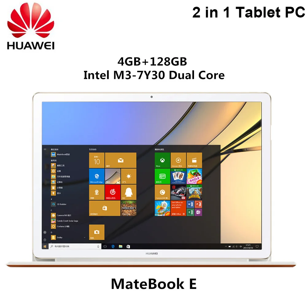 HUAWEI MateBook E ноутбук 2 в 1 планшетный ПК Windows 10 12 дюймов 4 Гб 128 SSD Dual WiFi ГГц 5 0 Intel Core M3 7Y30