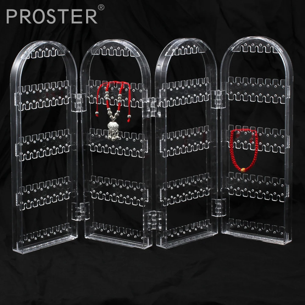 Proster складной 4 панели прозрачный акриловый макияж ювелирных изделий Органайзер