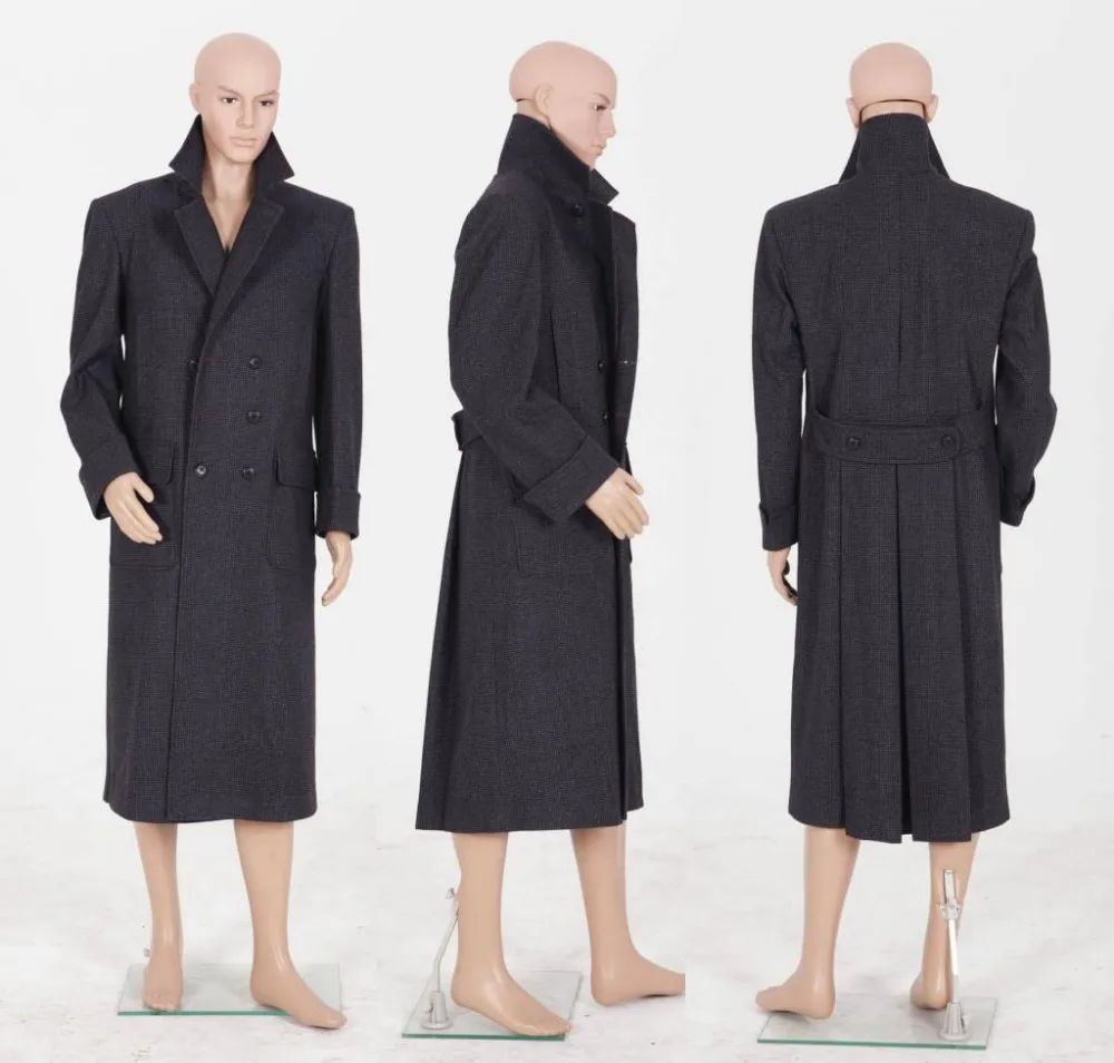 Шерлок Холмс Мужская Длинная накидка зимнее теплое шерстяное пальто косплей костюм куртка пальто