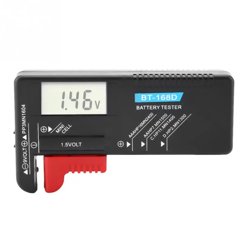 BT 168D тестер батареи Универсальный цифровой с ЖК дисплем AA/AAA/C/D/9 V/1 5 V Кнопка