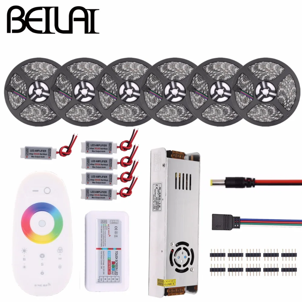RGB LED Streifen Wasserdicht 5050 5 mt 10 mt 15 mt 20 mt 30 mt DC 12 v RGBWW RGBW LED Licht Flexible Streifen hinzufügen Controller Power Verstärker Online