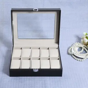 

2 6 10 Grids PU Leather Watch Box Case Professional Holder Organizer for Clock Watches Jewelry Boxes Case Display