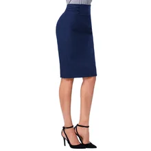 Офисная Женская юбка с высокой талией, рабочая официальная юбка, миди Коктейльные Облегающие юбки