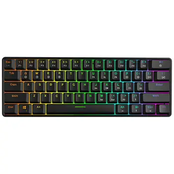 

Mechanical Keyboard, 61 Keys Optical Switch Multi-color RGB LED Backlit Wired Gaming Keyboard, IP67 Waterproof Wrist Rest, Erg