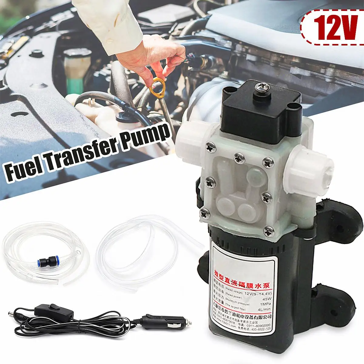 

12V Diesels Fuel Water Oil Transfer Submersible Pump Car Electric Submersible Pump with On/Off Switch Oil Engine Transfer pump