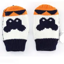 Детские зимние хлопковые перчатки для маленьких мальчиков и девочек, вязаные варежки, теплые перчатки для рук, новинка, детские вязаные перчатки с пингвином