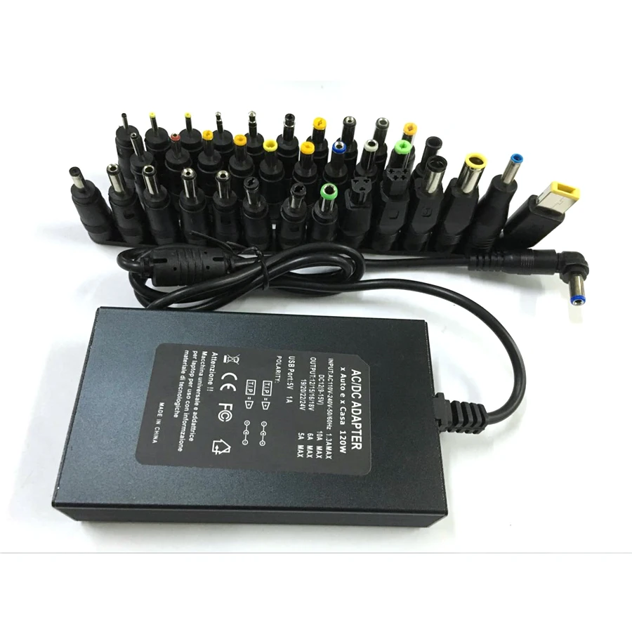  34 consejos 120 W adaptador de CA cargador de ordenador portátil cable de alimentación universal ca
